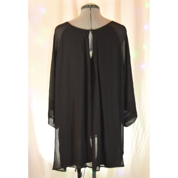 Bobeau Black Flowy Top size 3X - Picture 2 of 5